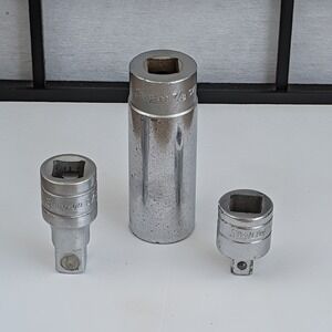 Snap-on 7/8 Deep Socket and Drive Adapters 3 Piece Set Chrome SAE USA Made